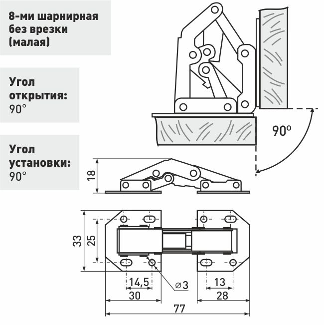 Петли для шкафчиков без врезки